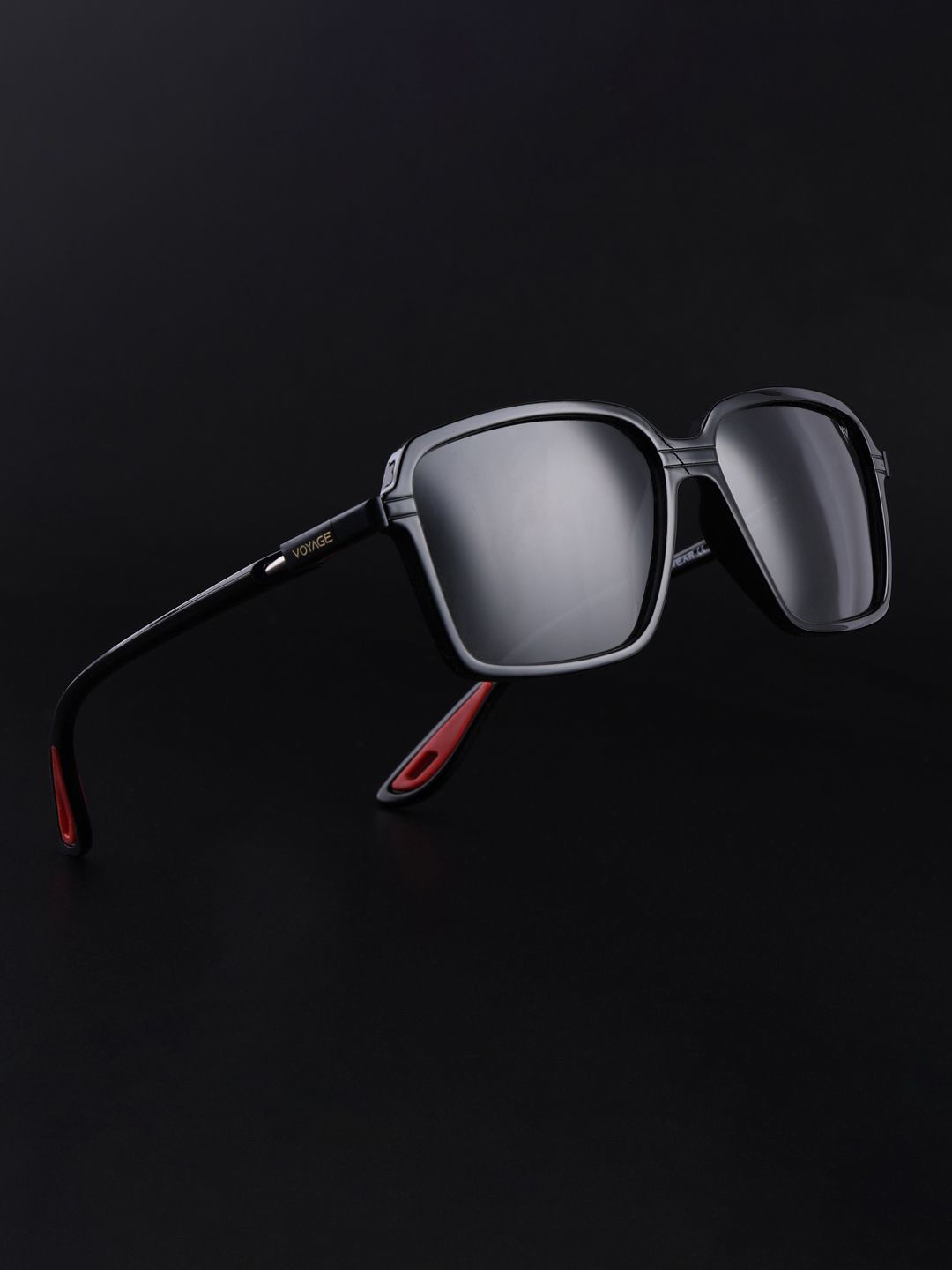 

Voyage Unisex Square Sunglasses with Polarised and UV Protected Lens, Black