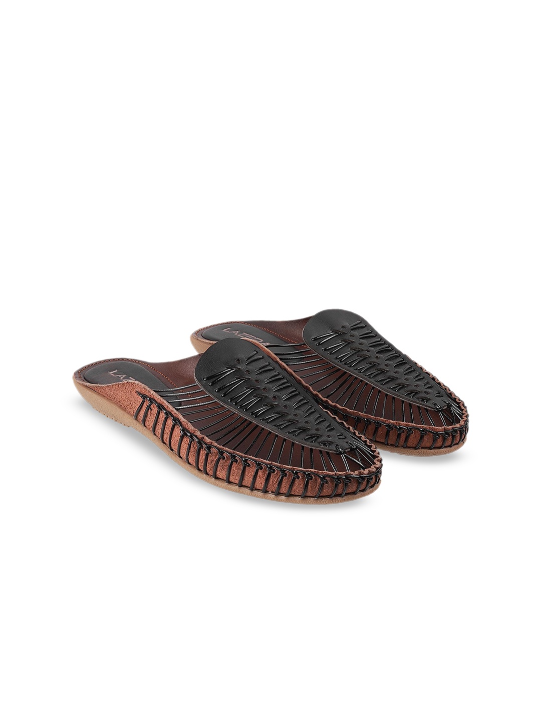 

Lazera Women Textured Open Toe Flats, Black