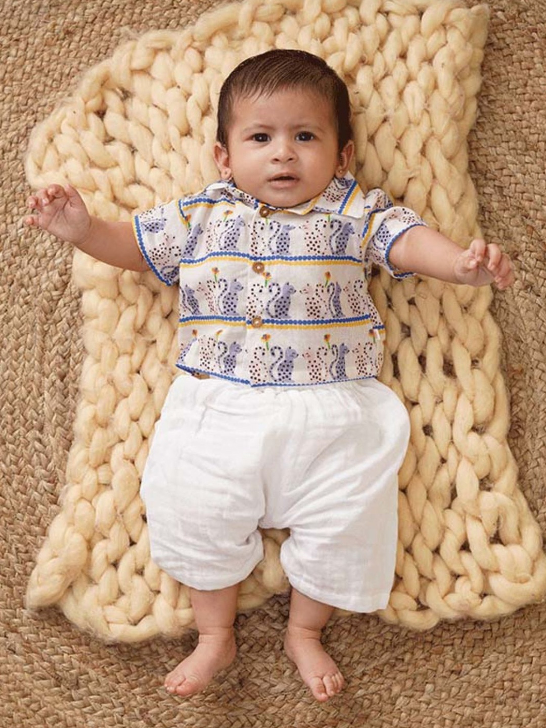 

YK Boys Printed Shirt with Shorts, Blue
