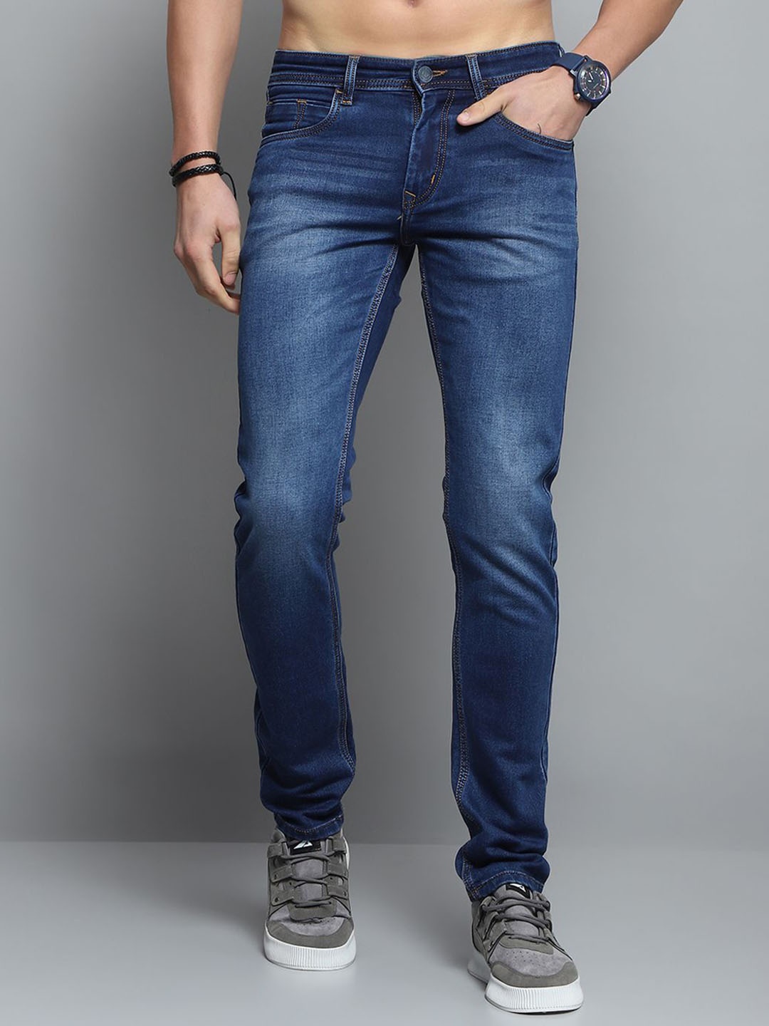 

Monte Carlo Men Heavy Fade Jeans, Blue