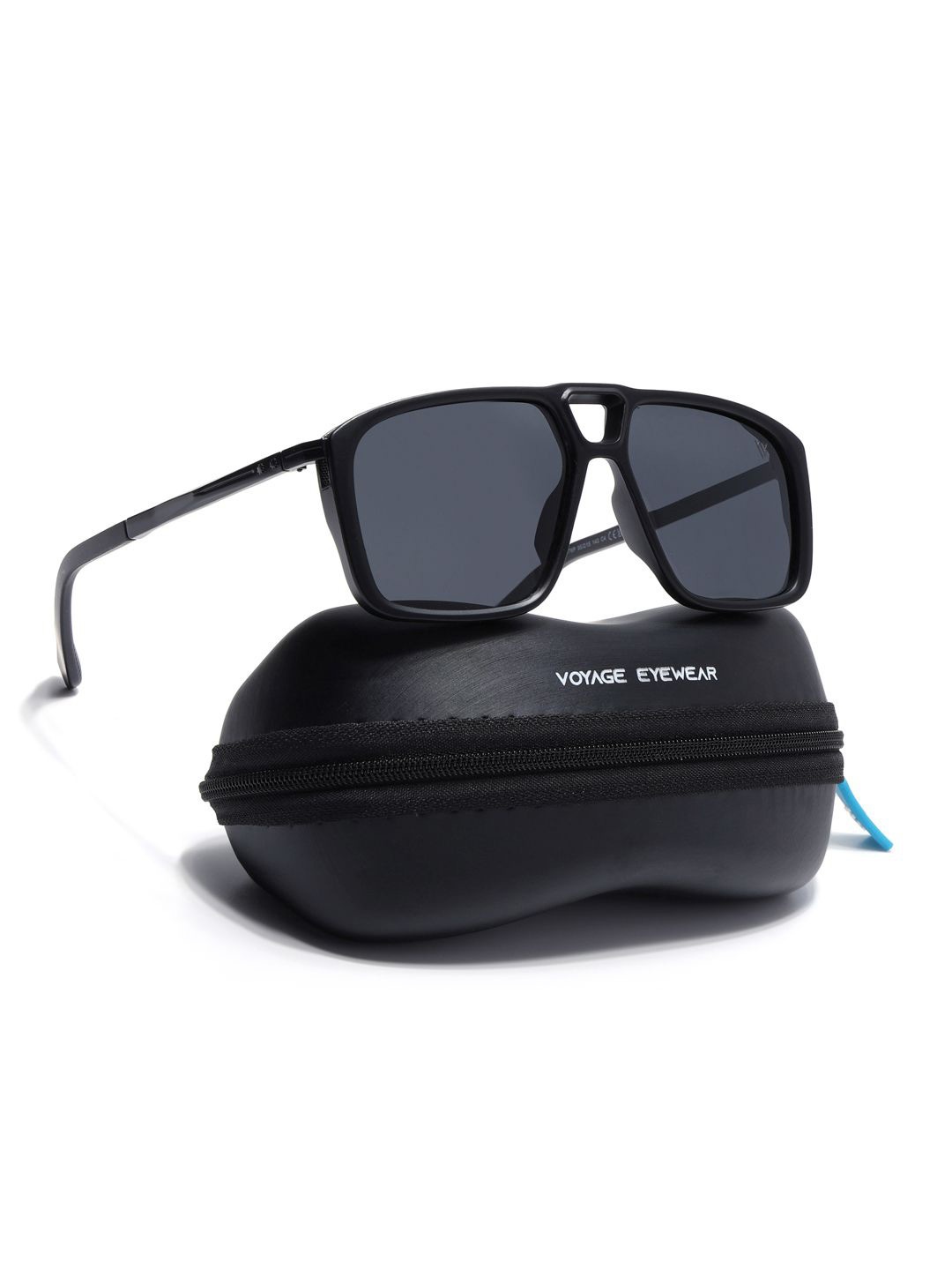 

Voyage Unisex Wayfarer Sunglasses with Polarised and UV Protected Lens, Black