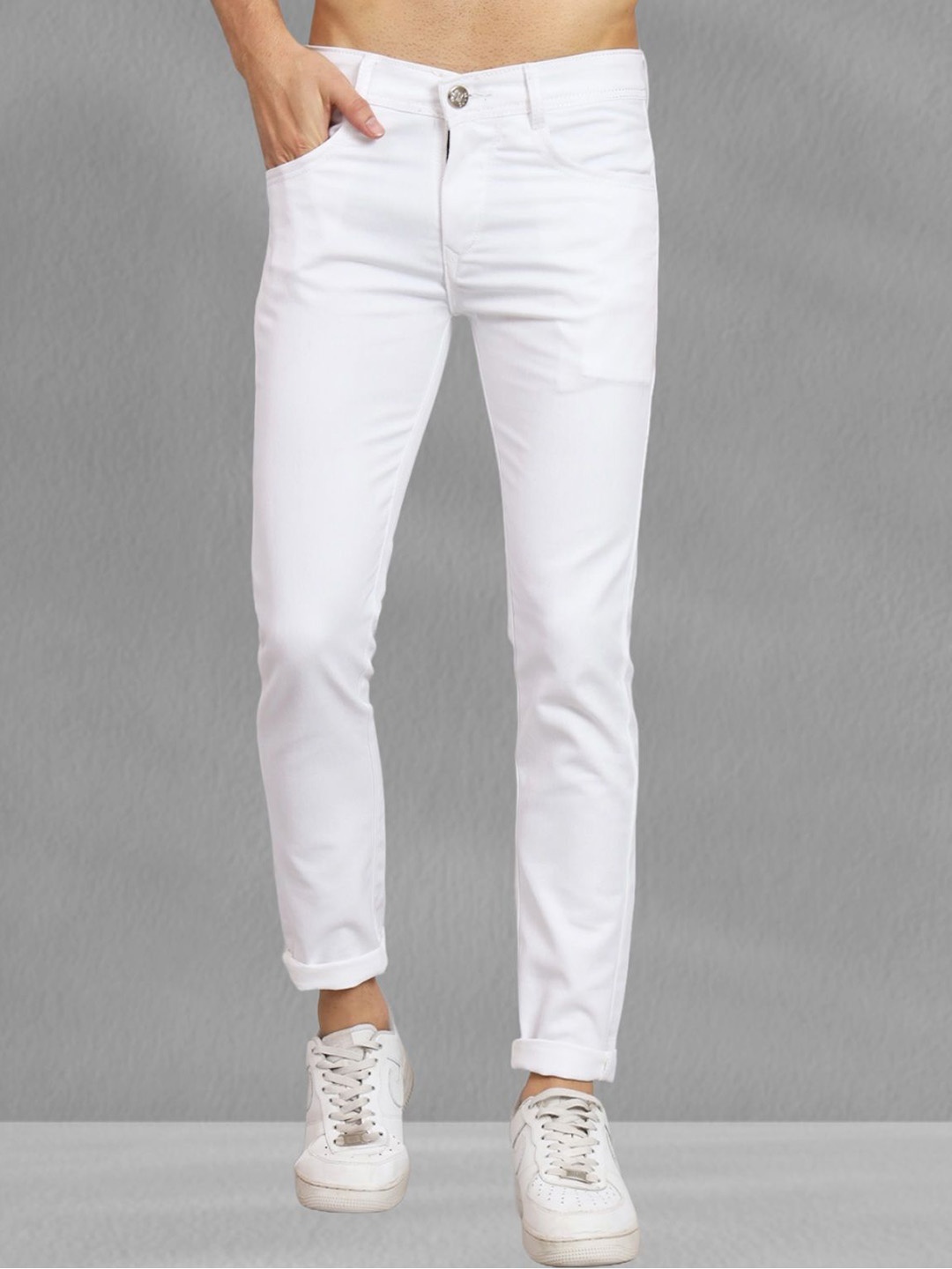 

LINARIA Men Classic Straight Fit Jeans, White