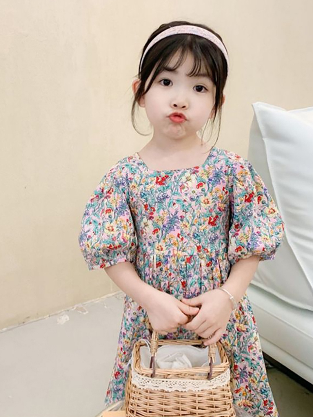 

LULU & SKY Floral Print Flared Sleeve A-Line Dress, Multi
