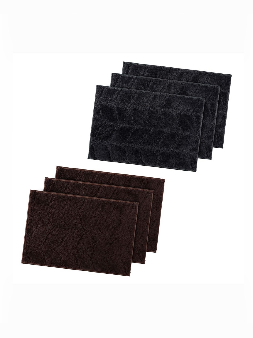 

Aura 6-Pcs Grey & Brown Patterned Rectangular Anti Slip Durable Doormats