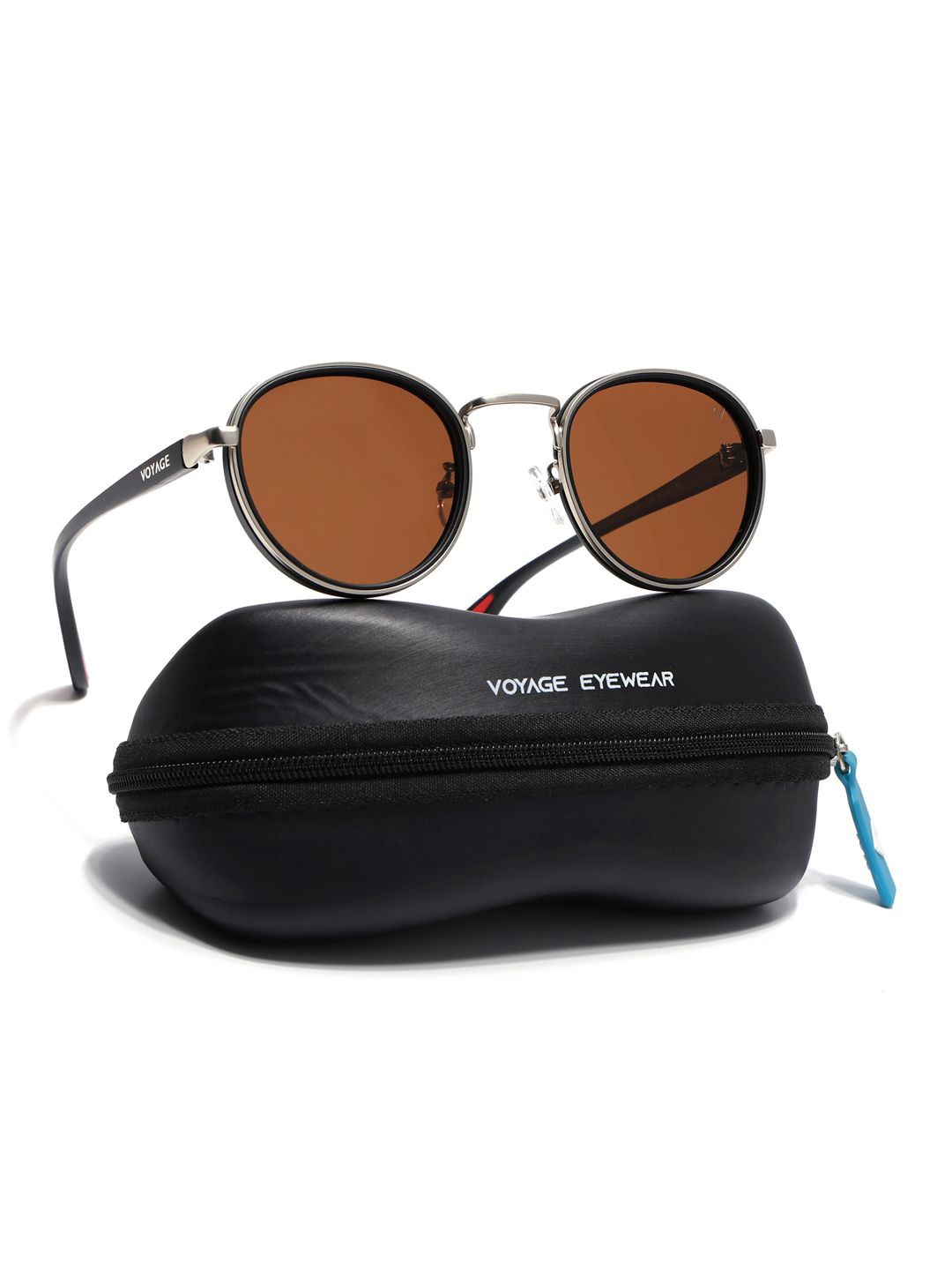 

Voyage Unisex Round Sunglasses with Polarised and UV Protected Lens, Brown