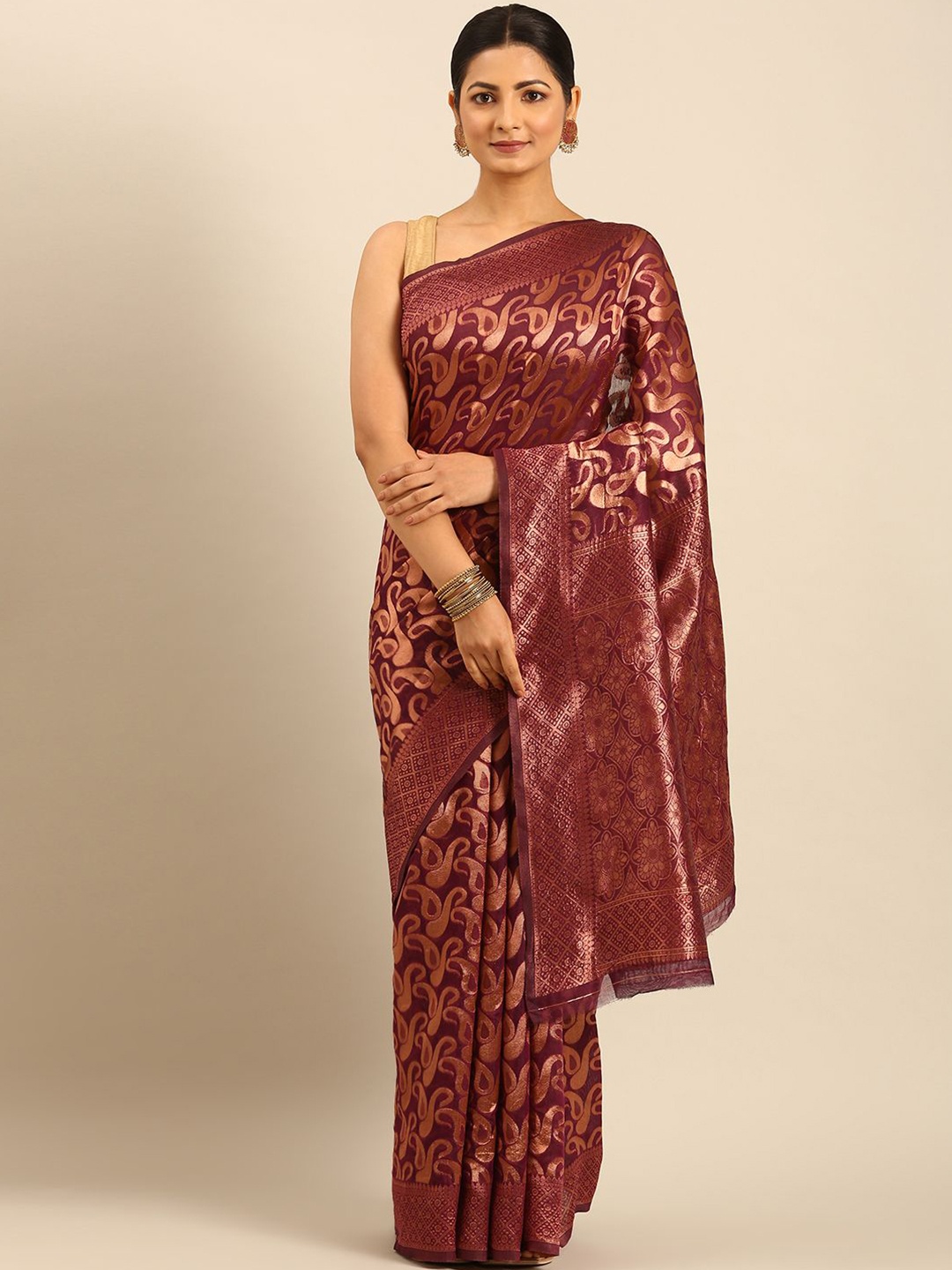 

LeeliPeeri Designer Woven Design Zari Saree, Purple