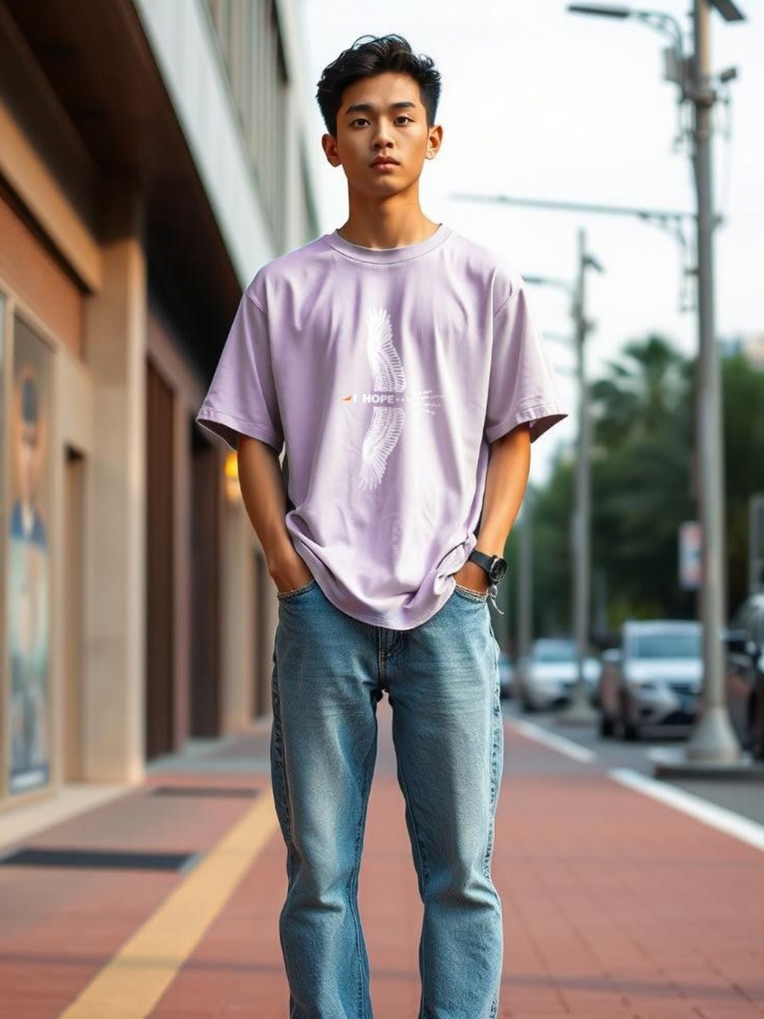 

TOGS & TERRE Men Typography Printed Organic Cotton T-shirt, Lavender