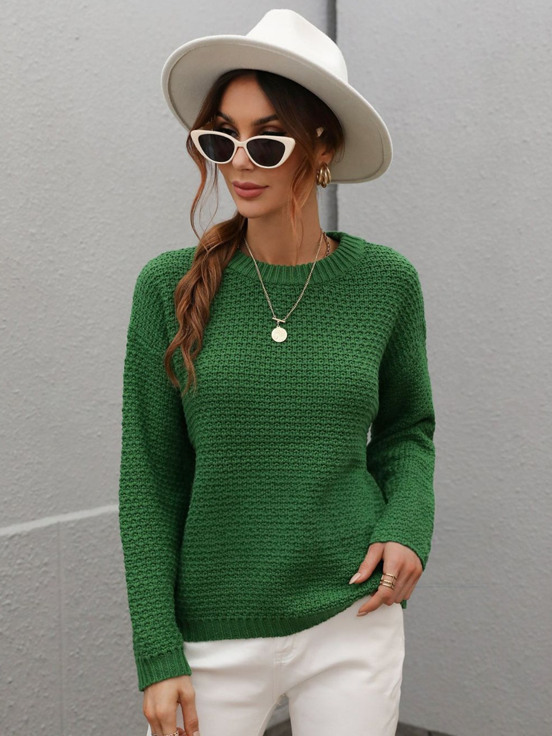 

Oh Rare Women Cable Knit Pullover, Green
