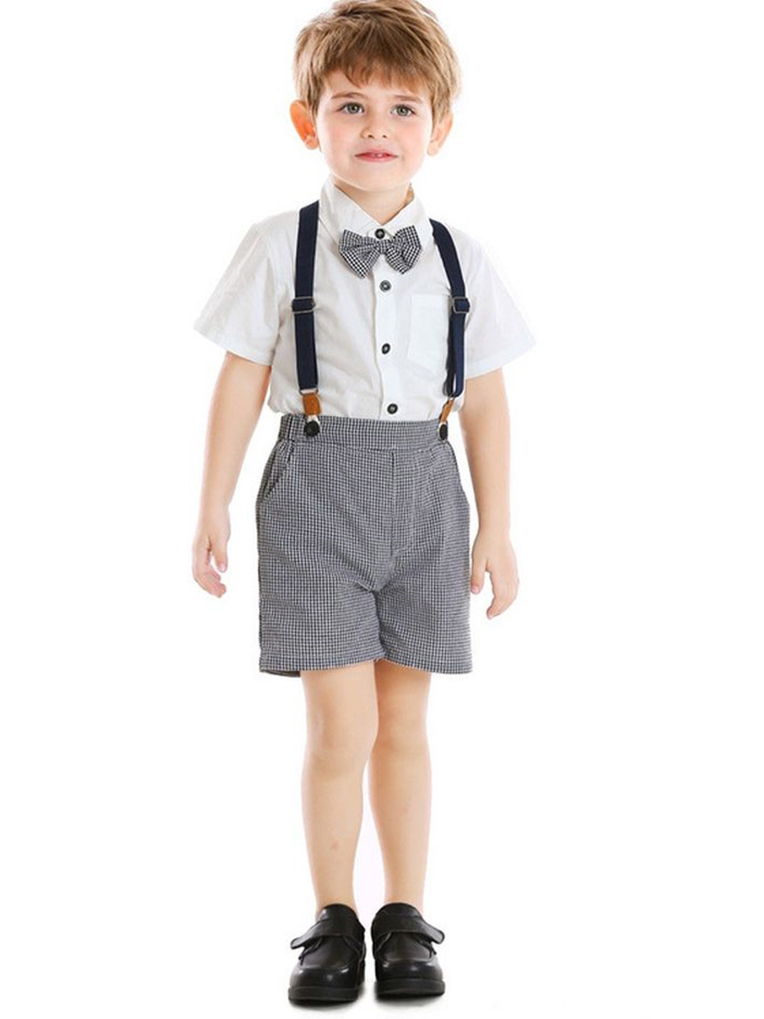 

LULU & SKY Boys Shirt with Shorts, White