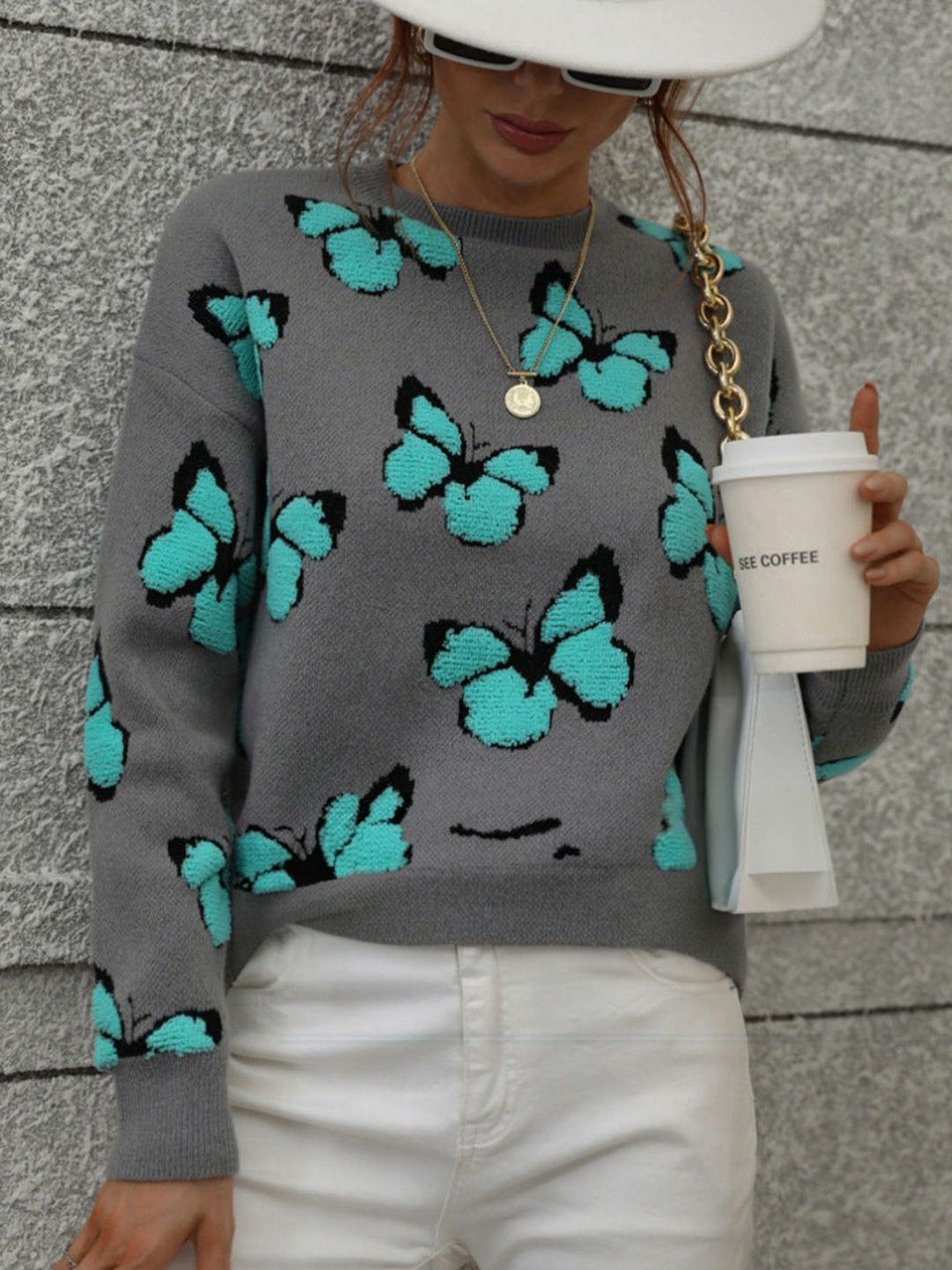 

Oh Rare Women Cable Knit Pullover, Grey