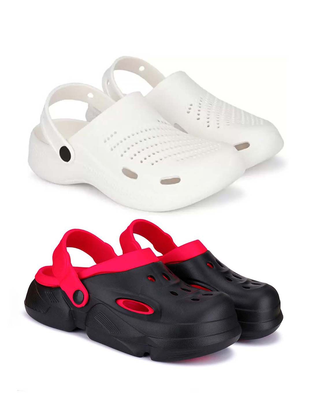 

BERSACHE Men Clogs, White
