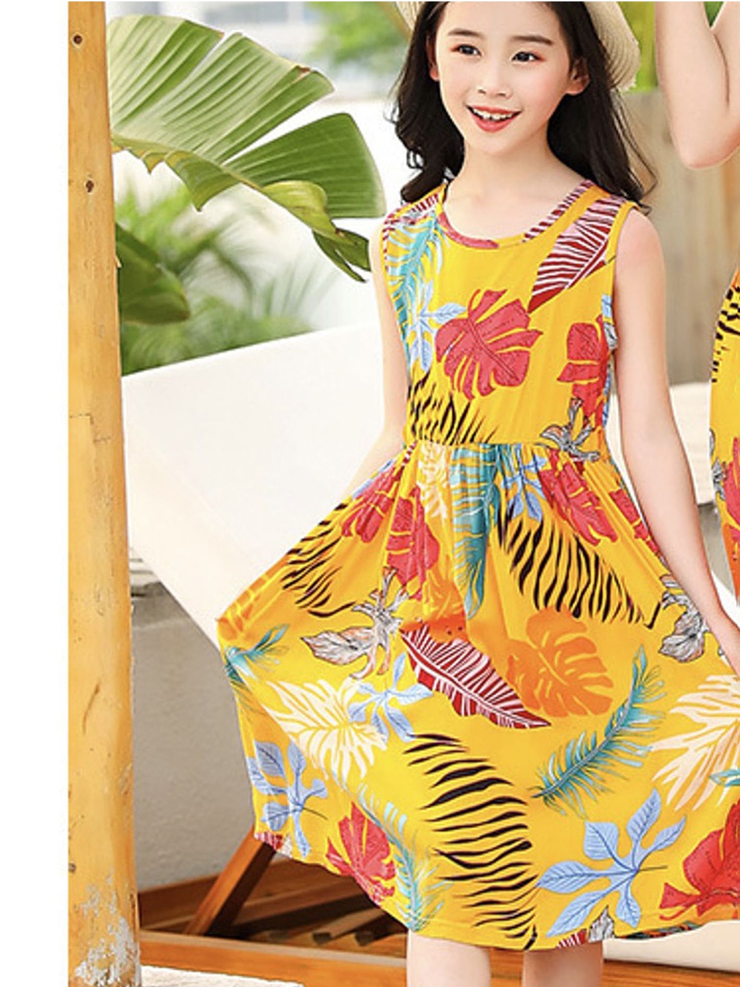 

LULU & SKY Floral Print Fit & Flare Dress, Yellow