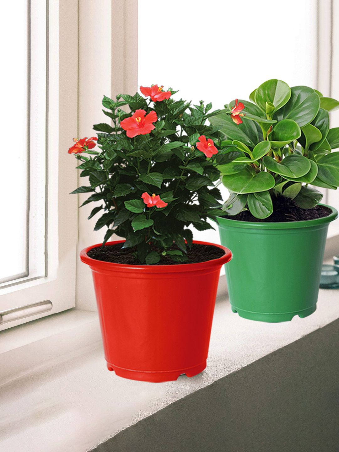 

Kuber Industries 3-Pcs Green & Black DurablePlanters