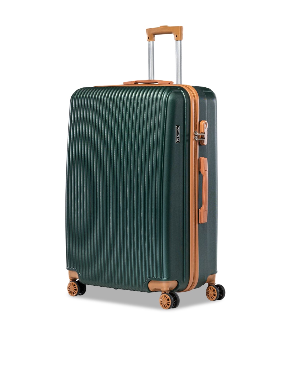 

Maleta Textured Hard Sided Water Resistant Small Trolley Bag, Green