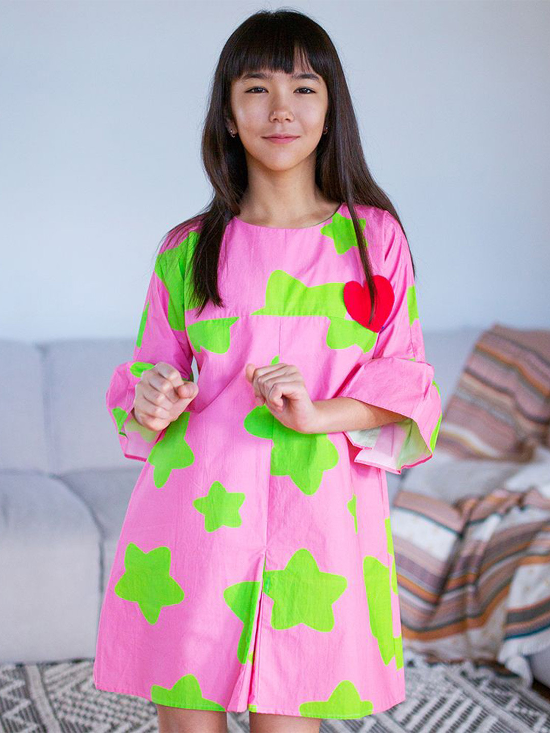 

Anaario Floral Colourblocked Organic Cotton Sheath Dress, Pink