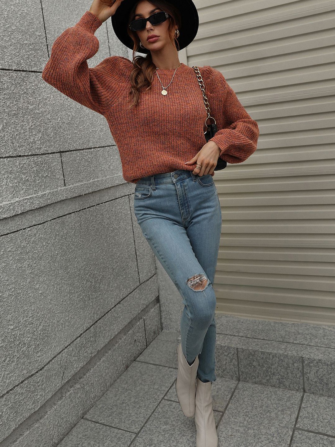

Oh Rare Women Cable Knit Pullover, Orange