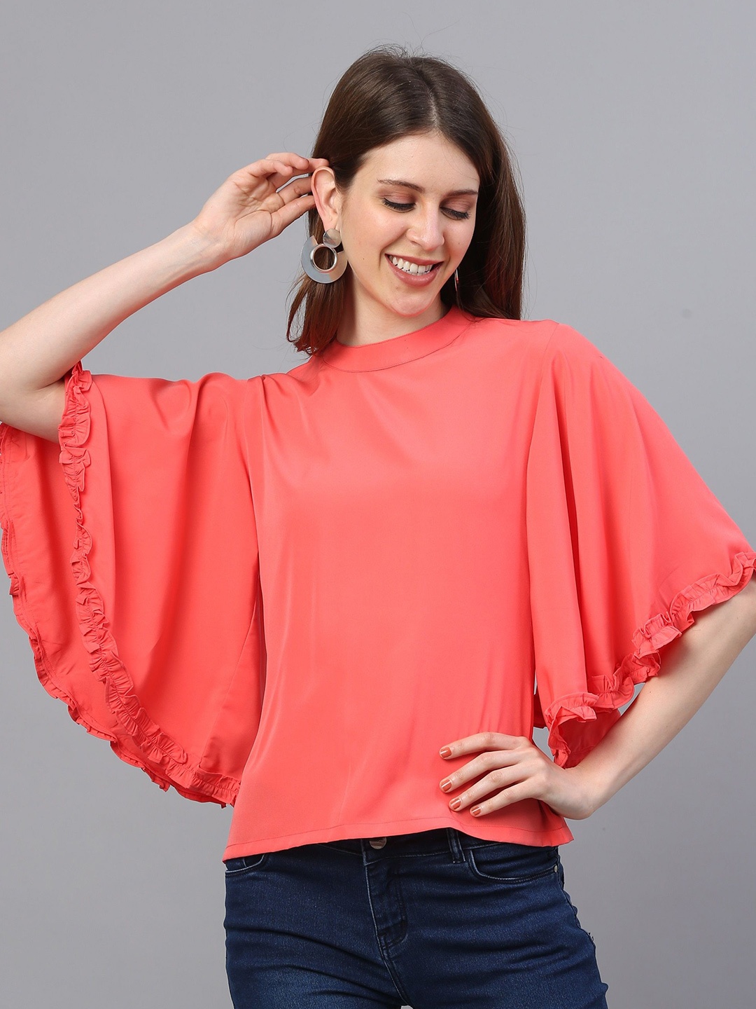 

VEGAL Bell Sleeve Top, Red