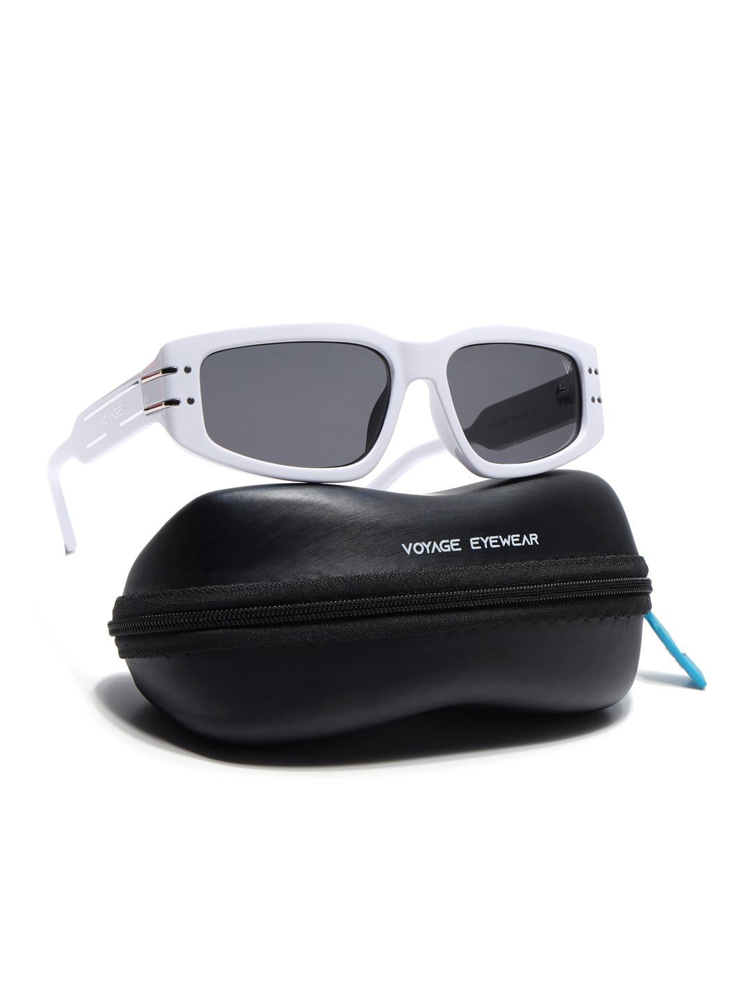 

Voyage Unisex Rectangle Sunglasses with UV Protected Lens, Black