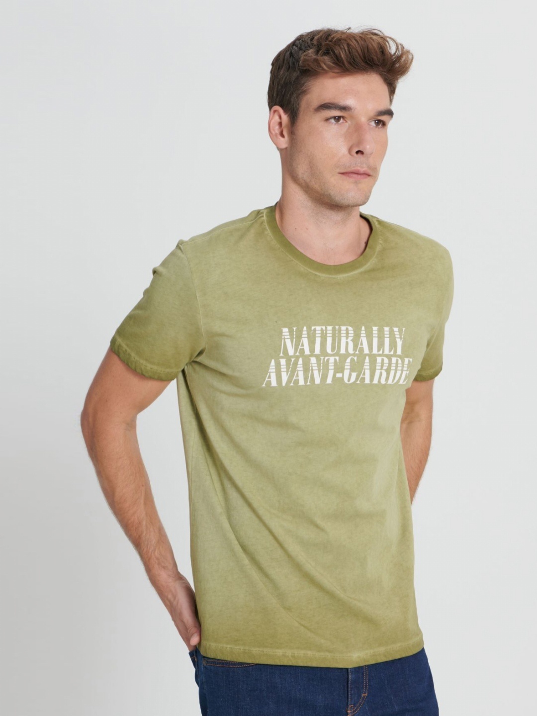 

ALTINYILDIZ CLASSICS AC Co. Men Printed Raw Edge T-shirt, Na