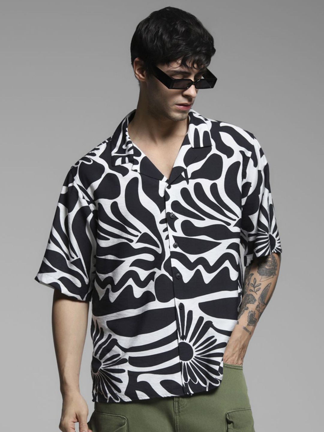 

Jack & Jones Men Opaque Printed Casual Shirt, Black