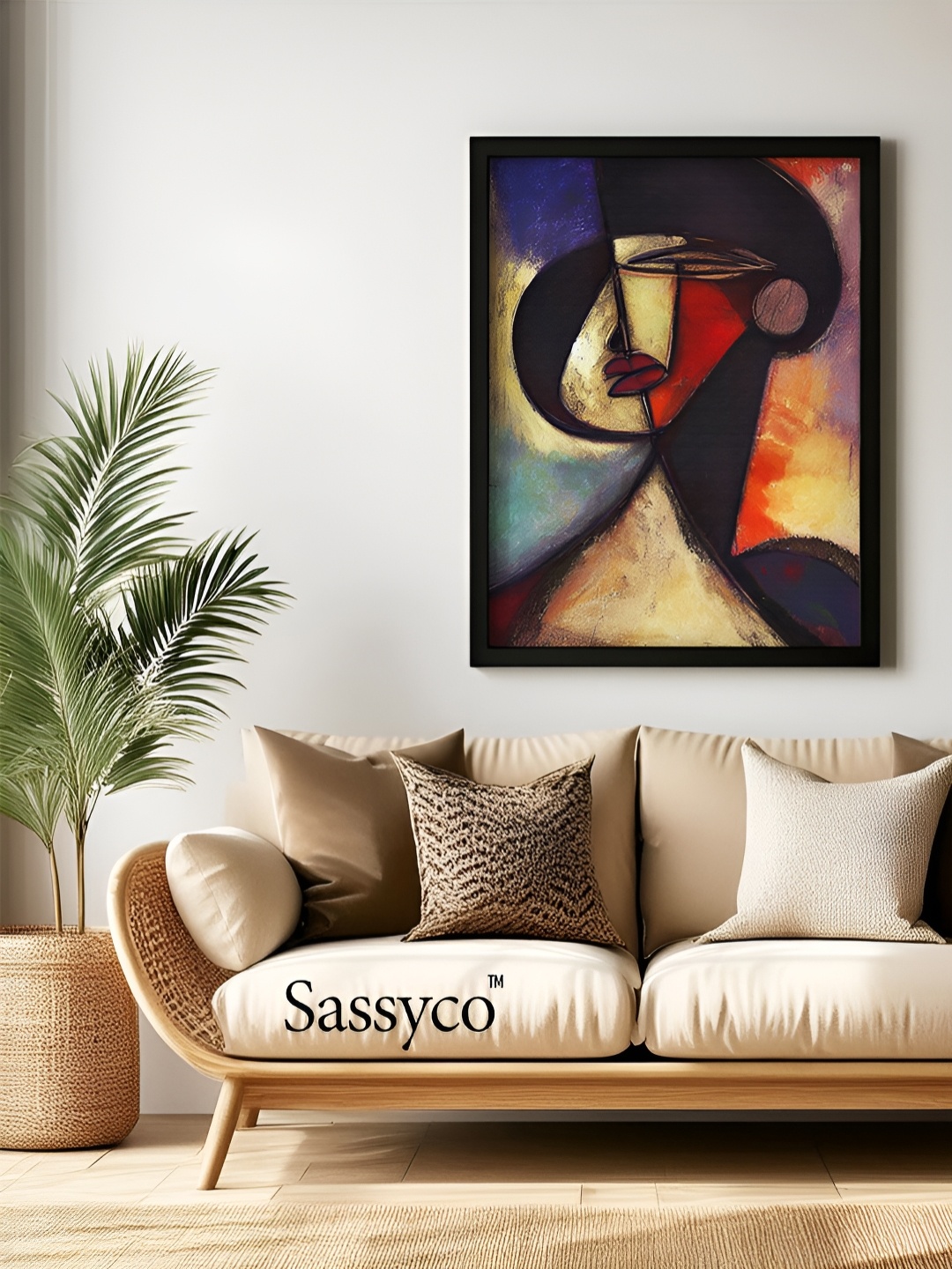 

Sassyco Multicoloured & Multicoloured Canvas Abstract Wall Paintings, Blue