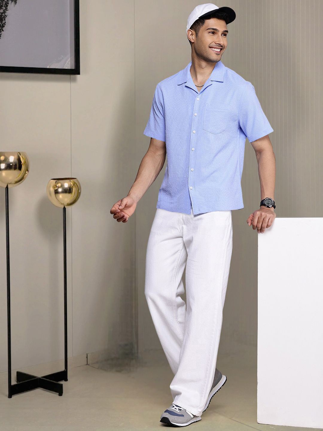 

Moda Rapido Men Standard Opaque Casual Shirt, Blue