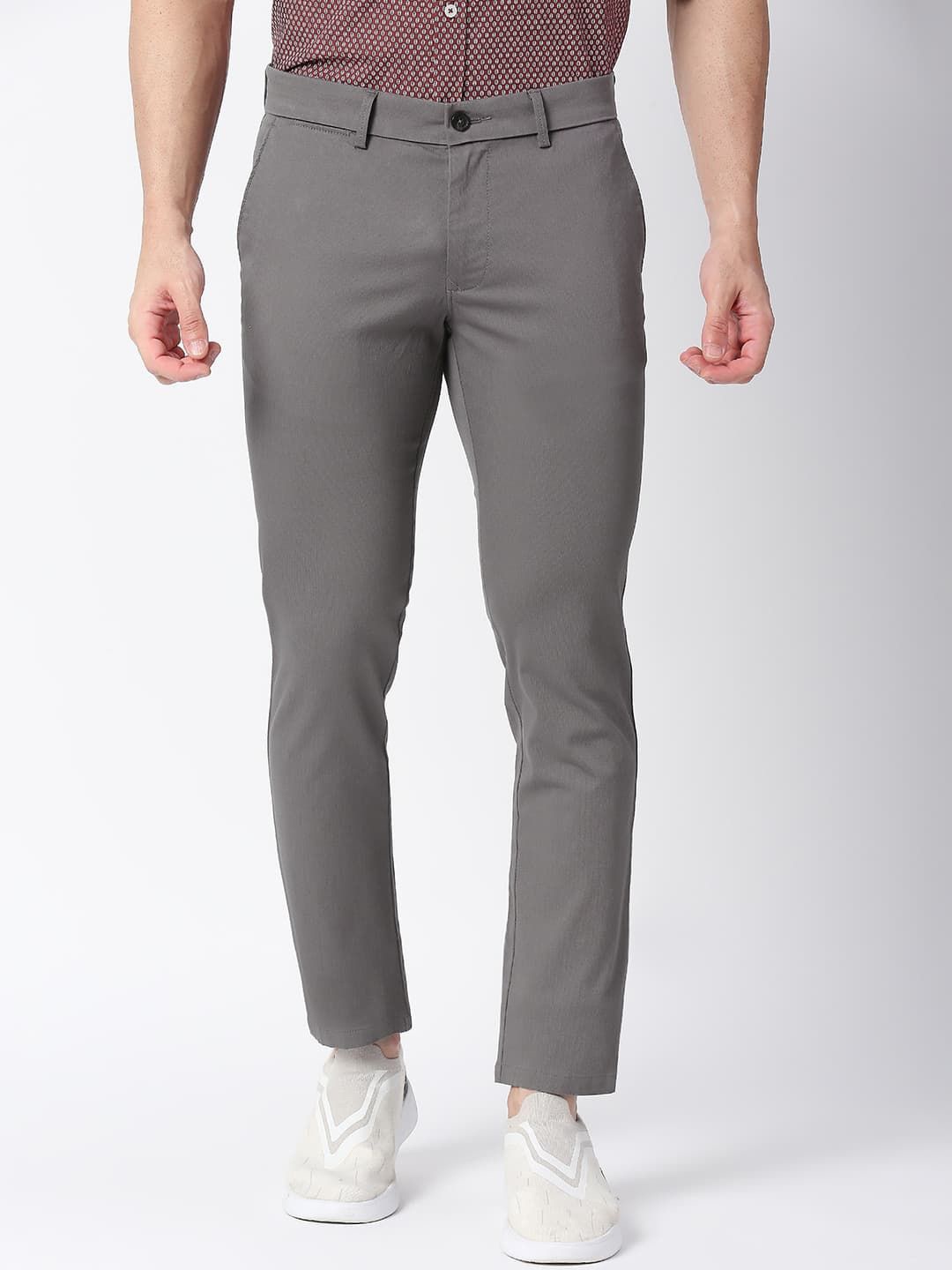 

Basics Men Tapered Fit Trousers, Grey