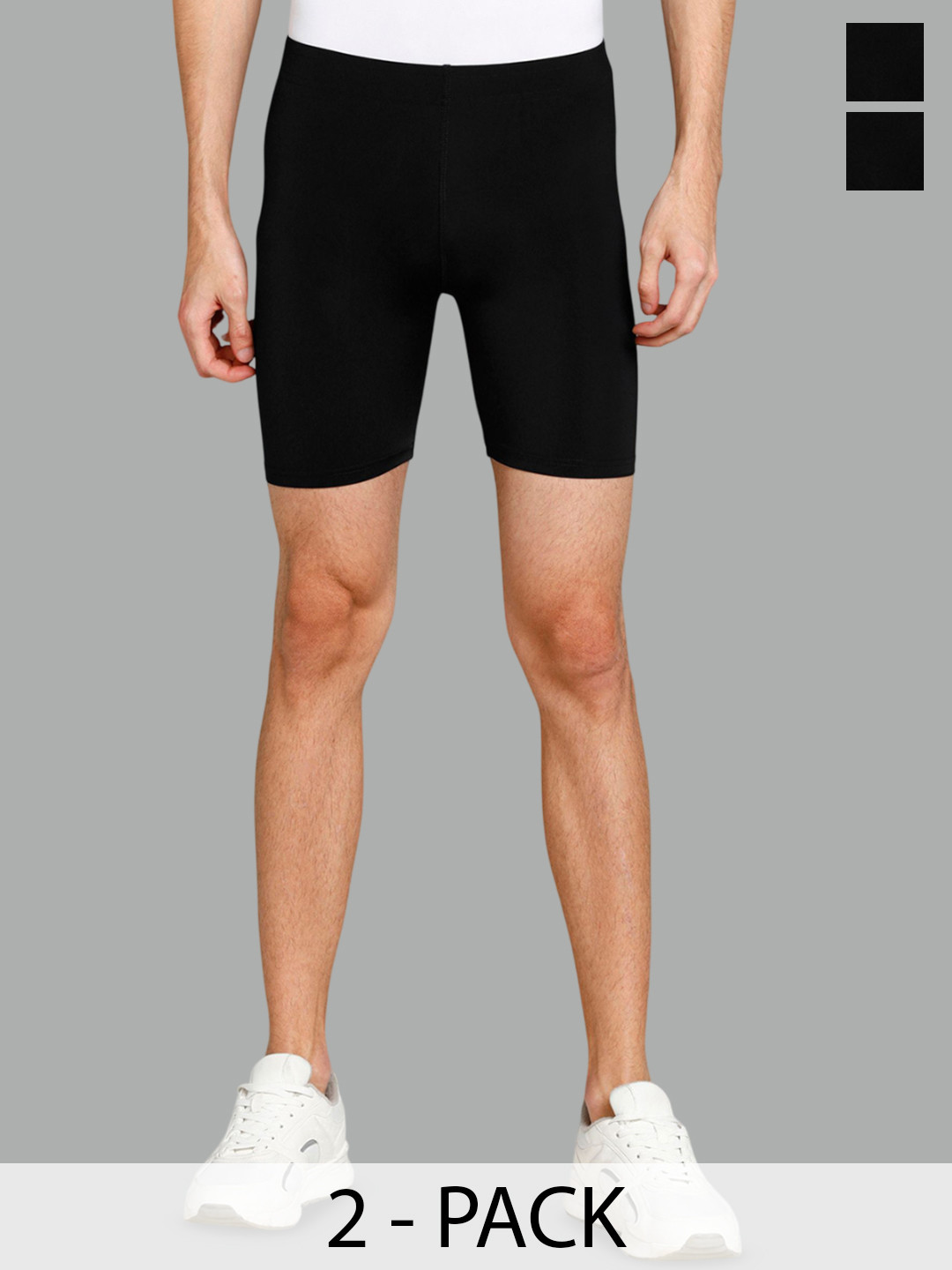 

Moda Rapido Pack Of 2 Ultra Flex Skin Tight Performance Shorts, Black