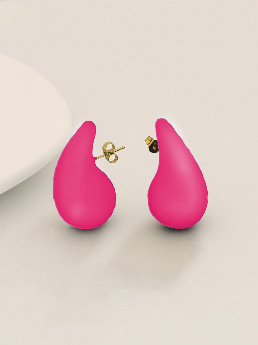 

FIMBUL Teardrop Shaped Drop Earrings, Pink