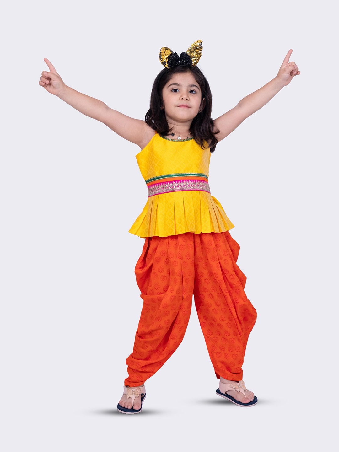 

Twisha Girls Top with Dhoti Pants, Yellow