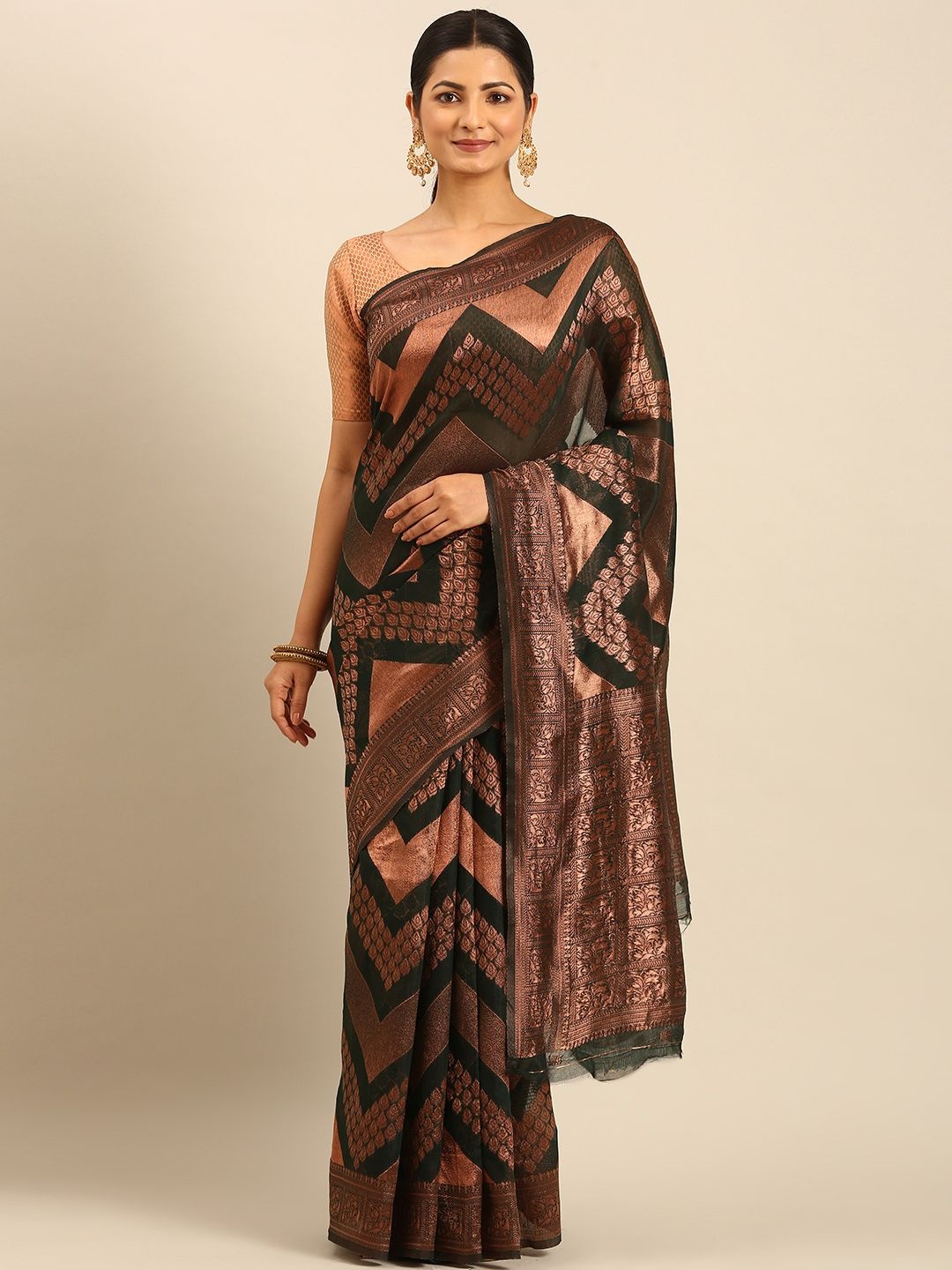 

LeeliPeeri Designer Woven Design Zari Saree, Green