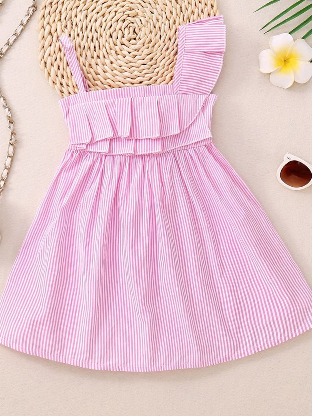 

LULU & SKY Striped Fit & Flare Dress, Pink