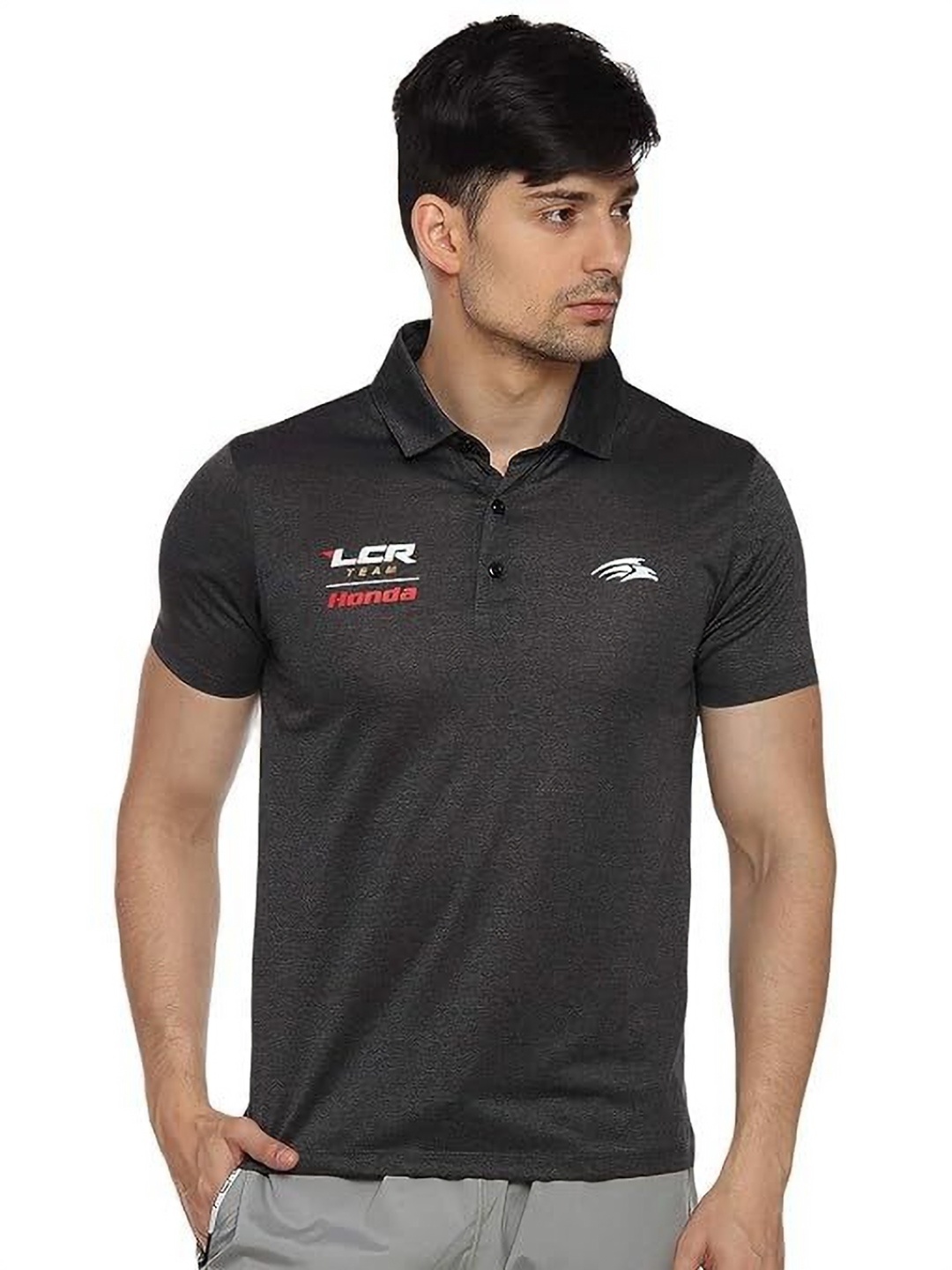 

PERF Men Polo Collar T-shirt, Black