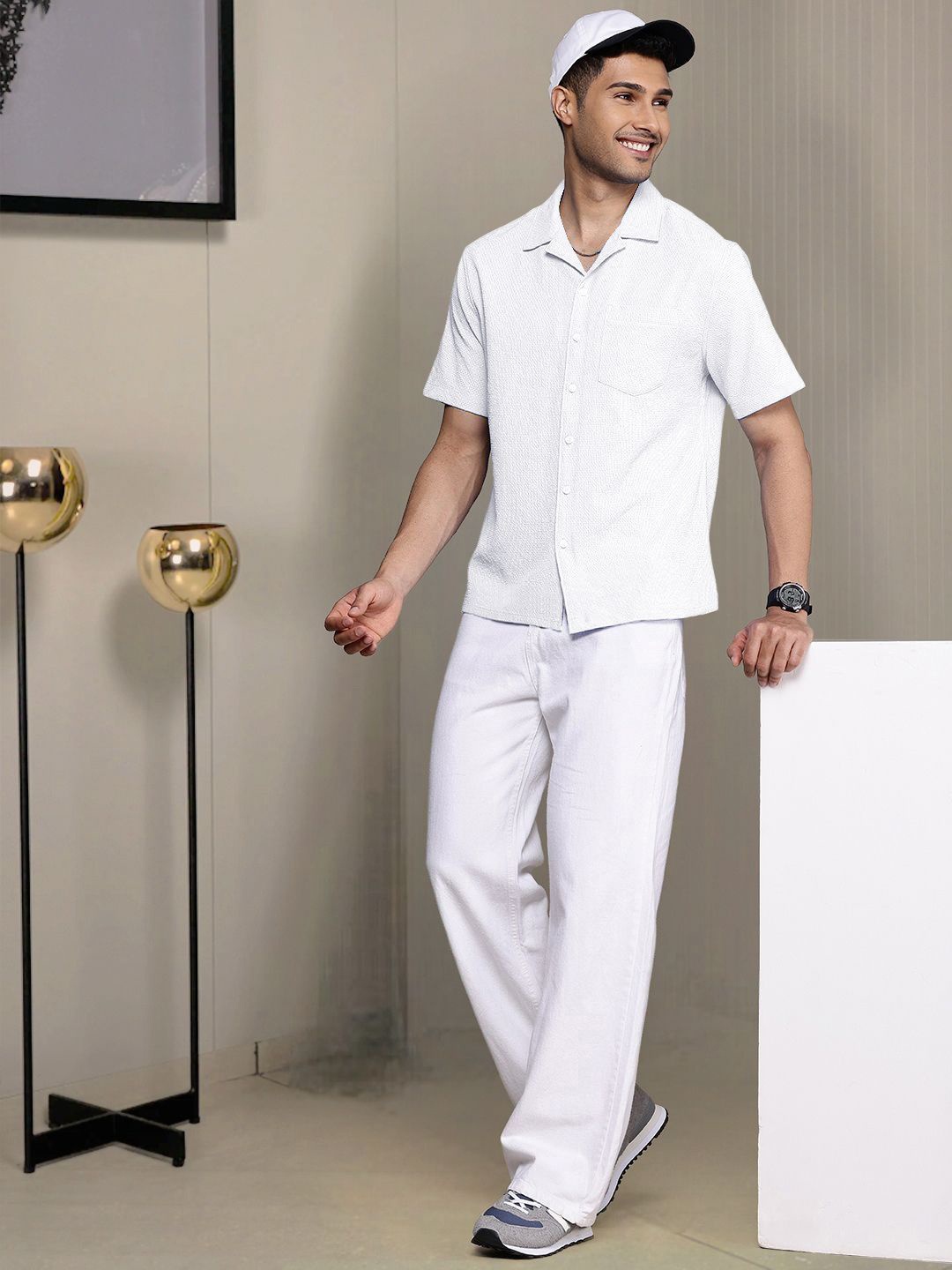 

Moda Rapido Men Standard Opaque Casual Shirt, White