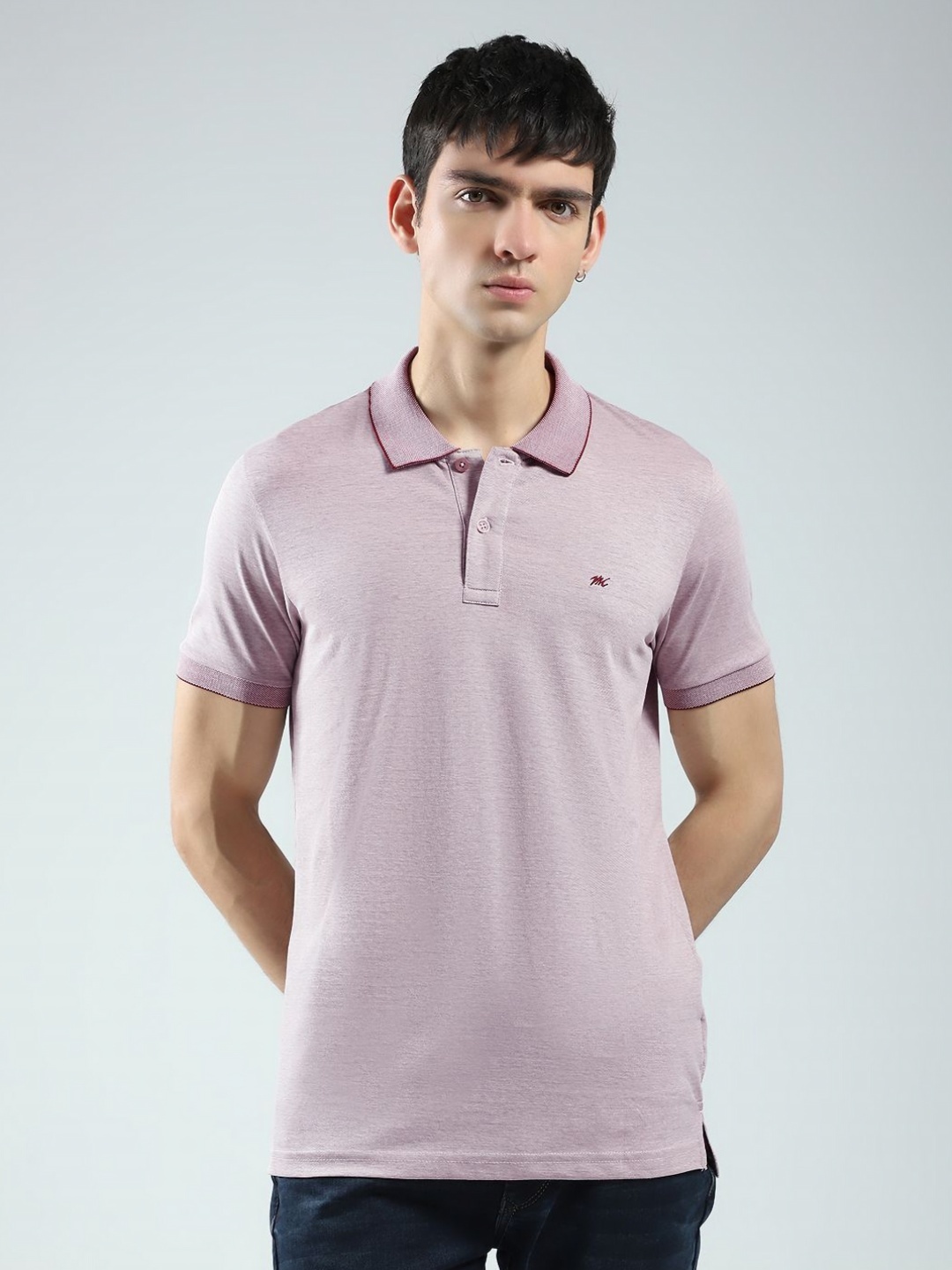 

Monte Carlo Men Polo Collar T-shirt, Pink