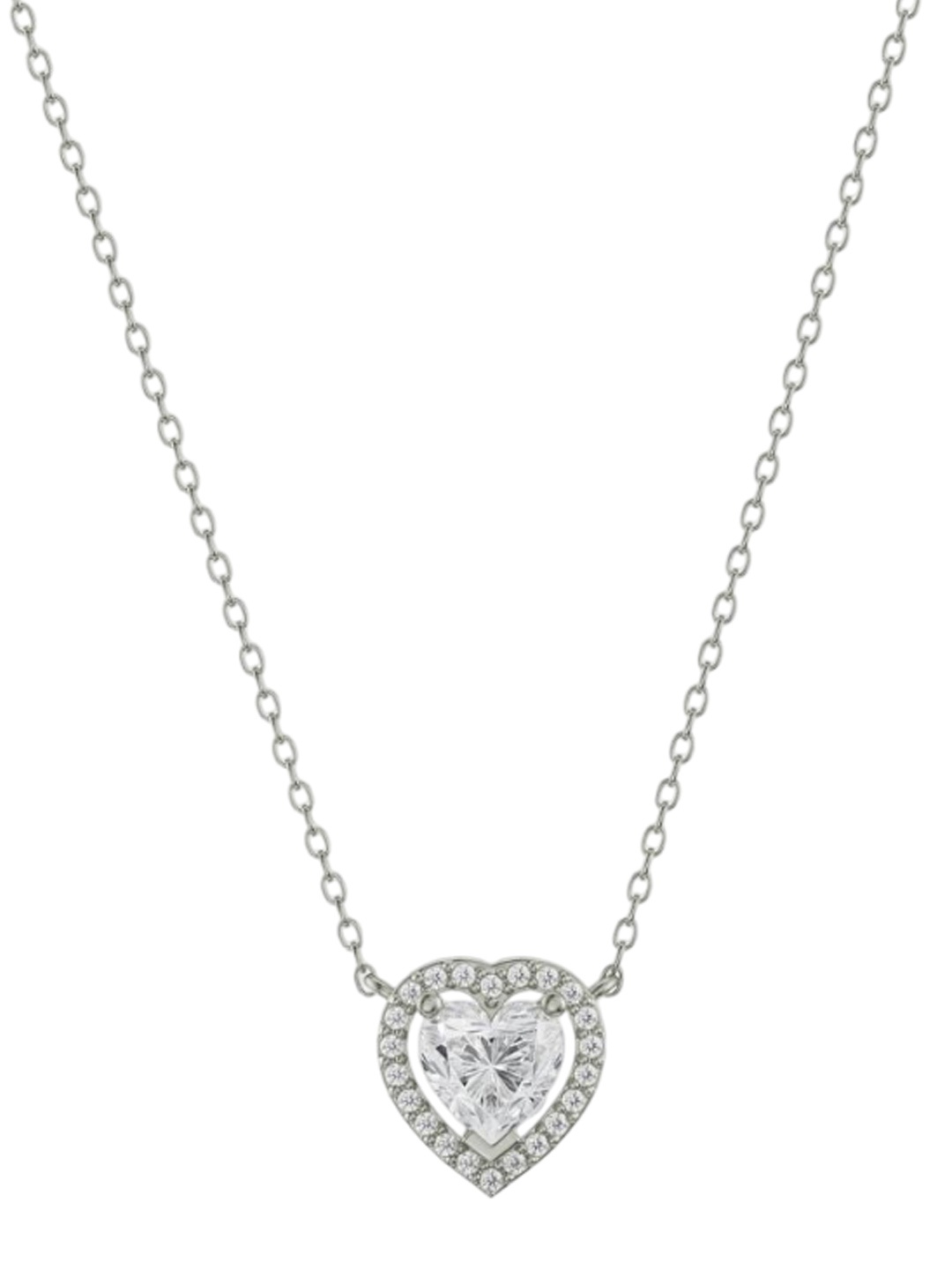 

Emori Solitaire Heart Diamond Necklace, Silver