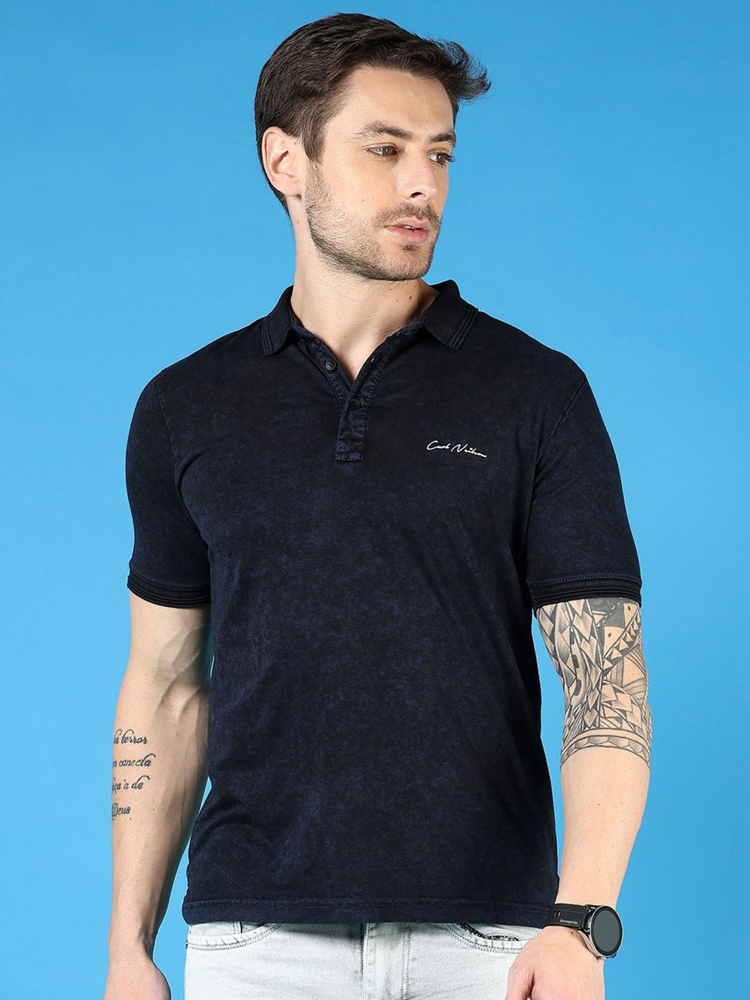 

V-Mart Men Polo Collar Pockets T-shirt, Blue