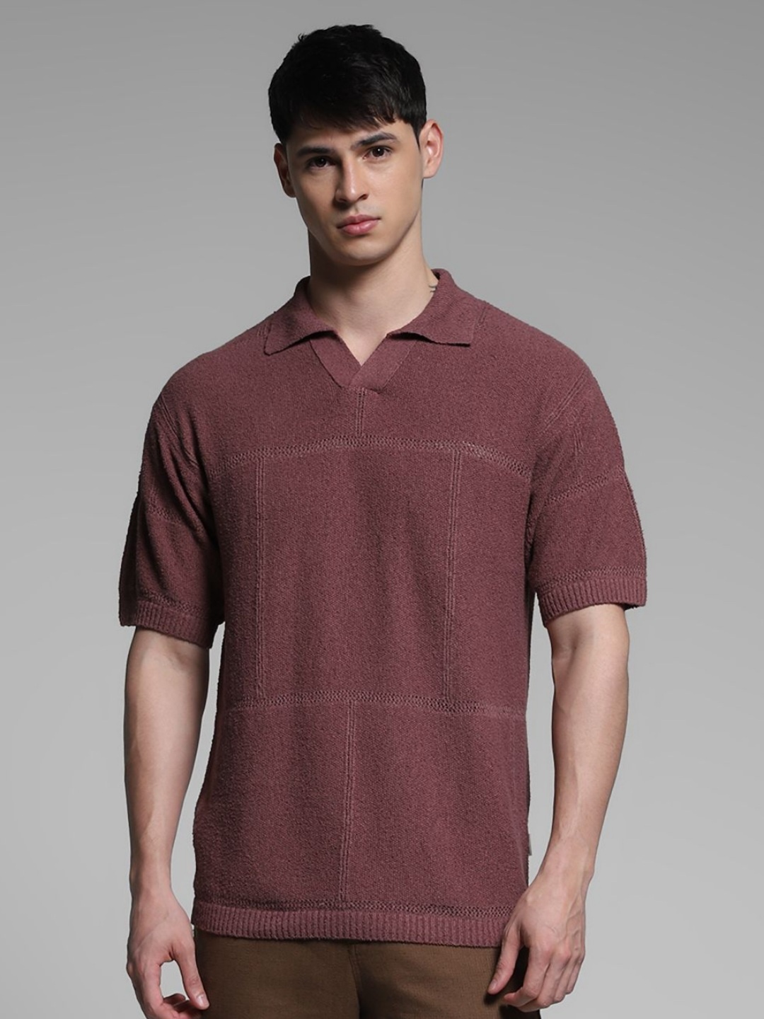 

Jack & Jones Men Polo Collar Pockets T-shirt, Brown