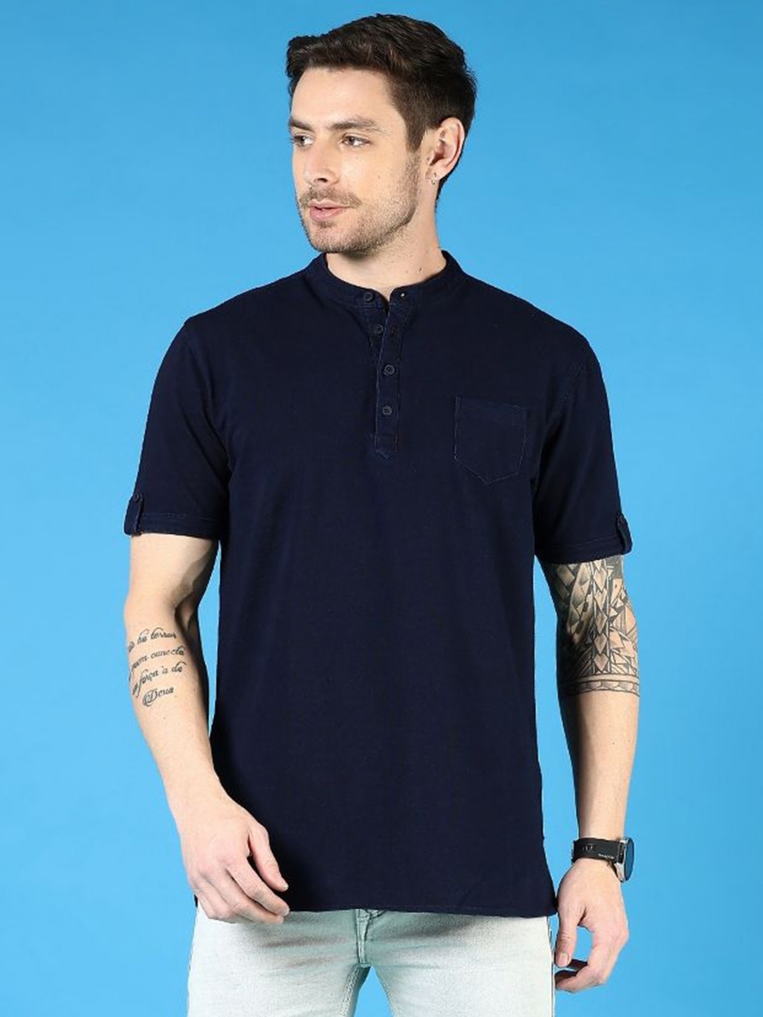 

V-Mart Men Pockets T-shirt, Blue