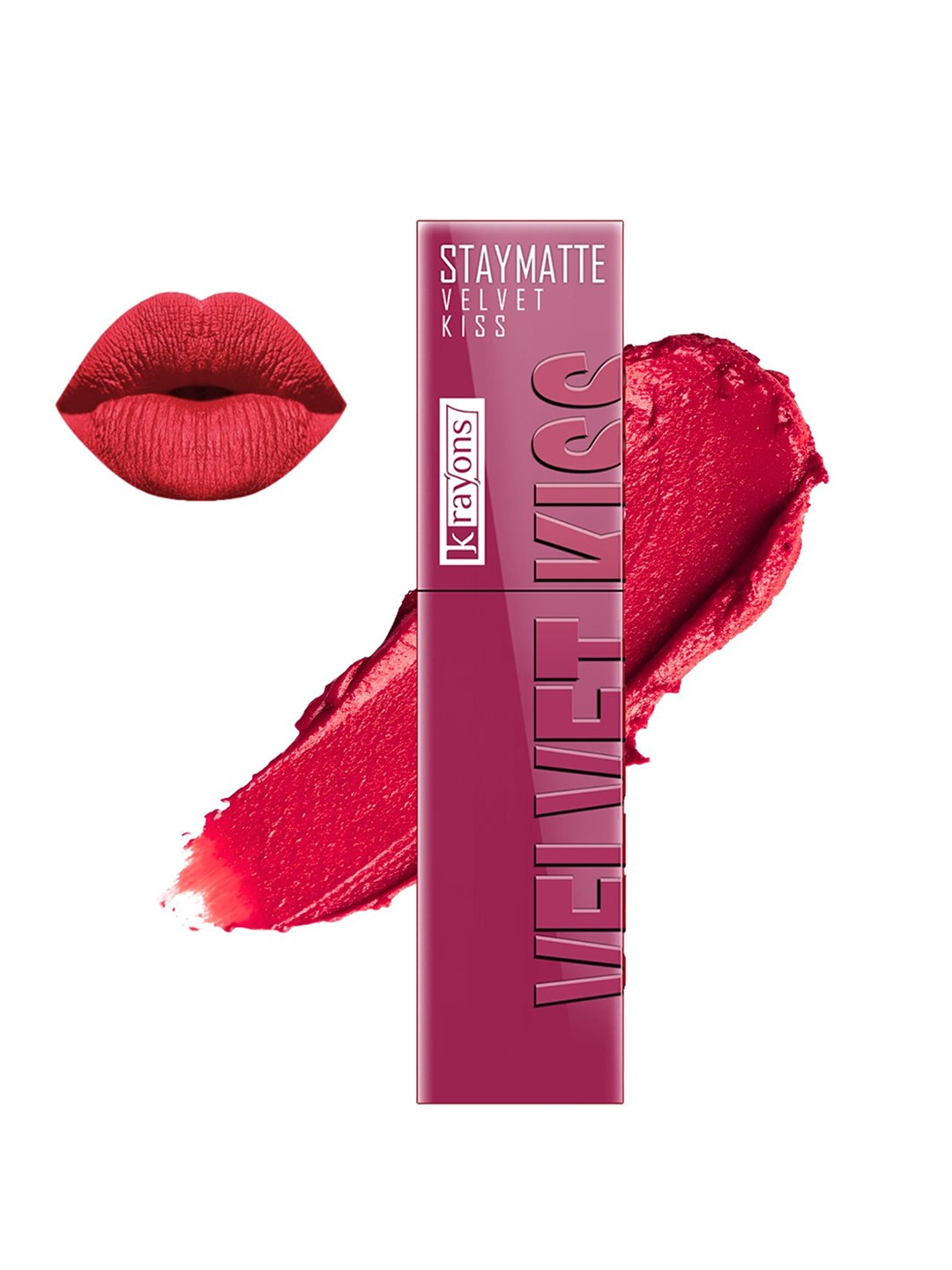 

krayons StayMatte Velvet Kiss Non Transfer Matte Liquid Lipstick - 3.5 ml - Peach Pink