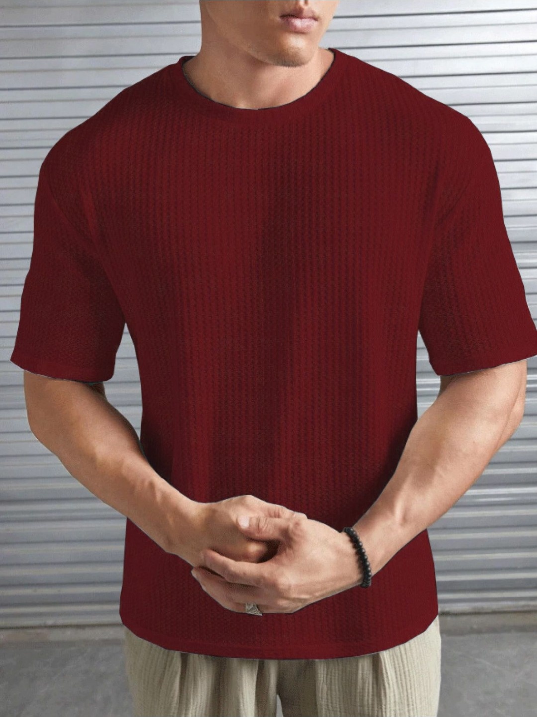 

R.ARHAN PREMIUM Men 2 Pockets T-shirt, Maroon