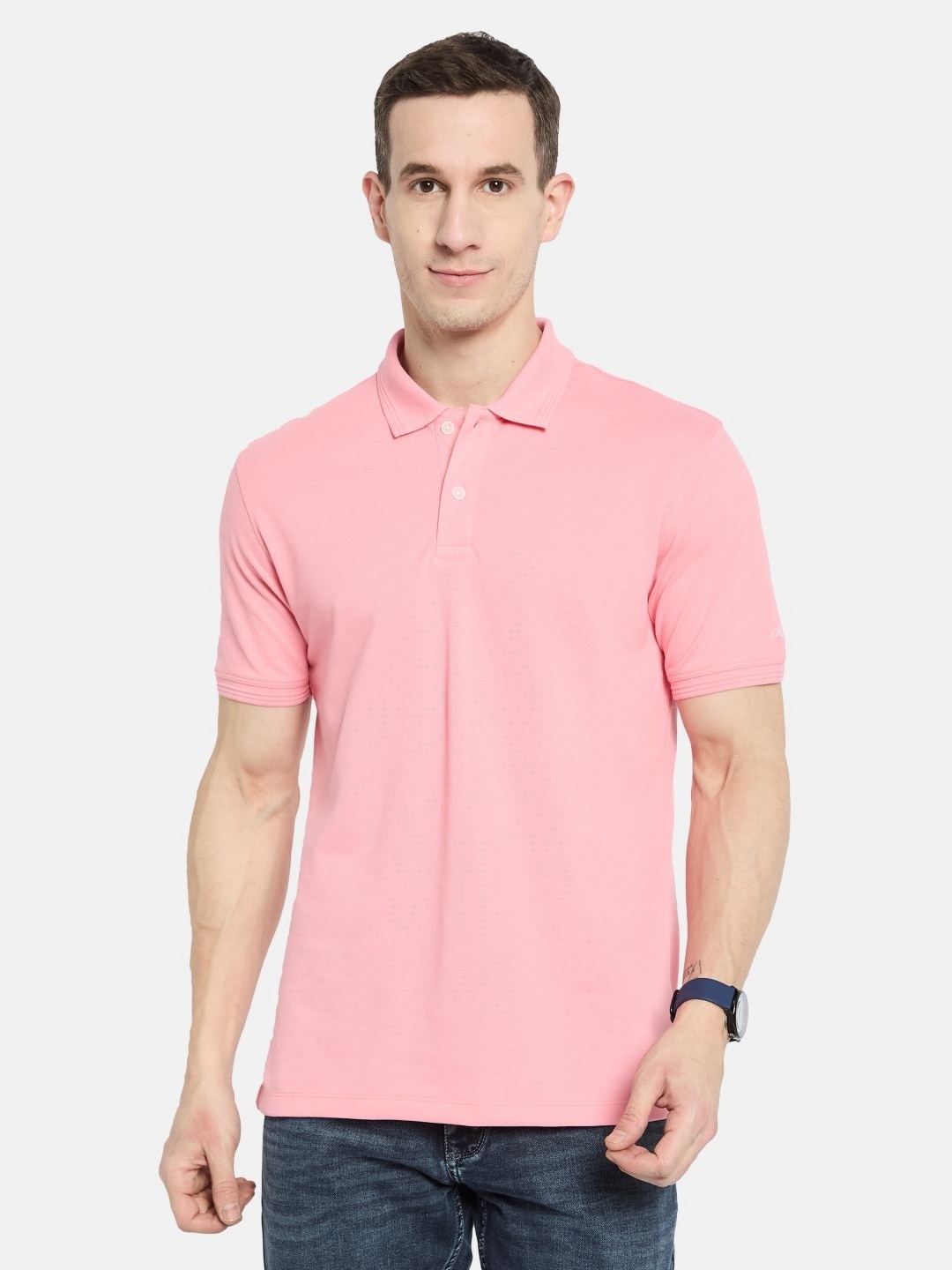 

Octave Men Polo Collar T-shirt, Pink