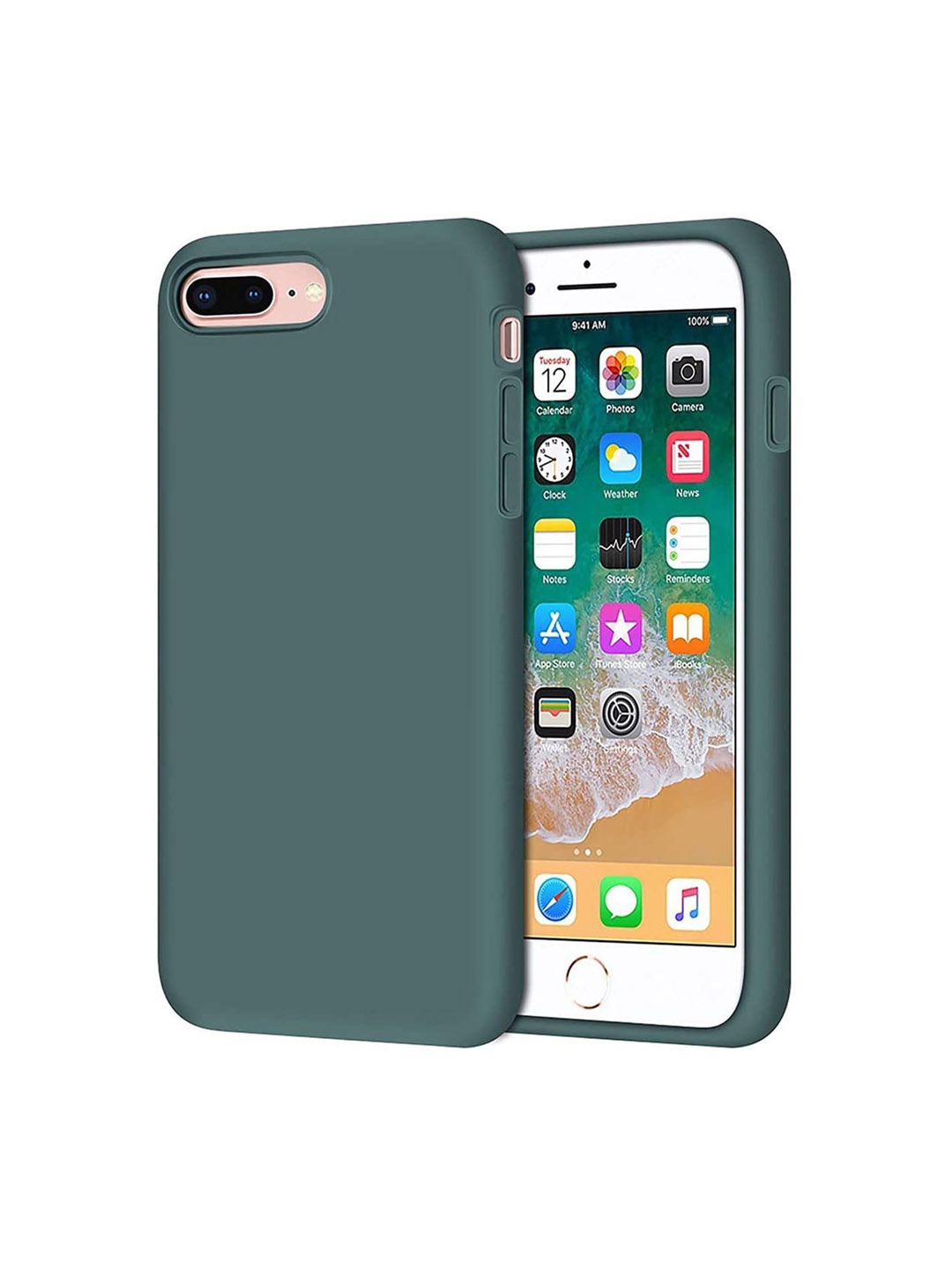 

LIRAMARK Solid Printed iPhone 8 plus Back Case Mobile Accessories, Green