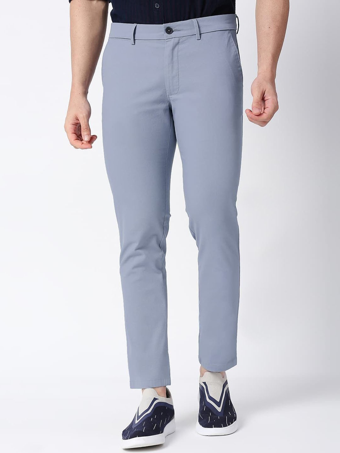 

Basics Men Tapered Fit Trousers, Blue