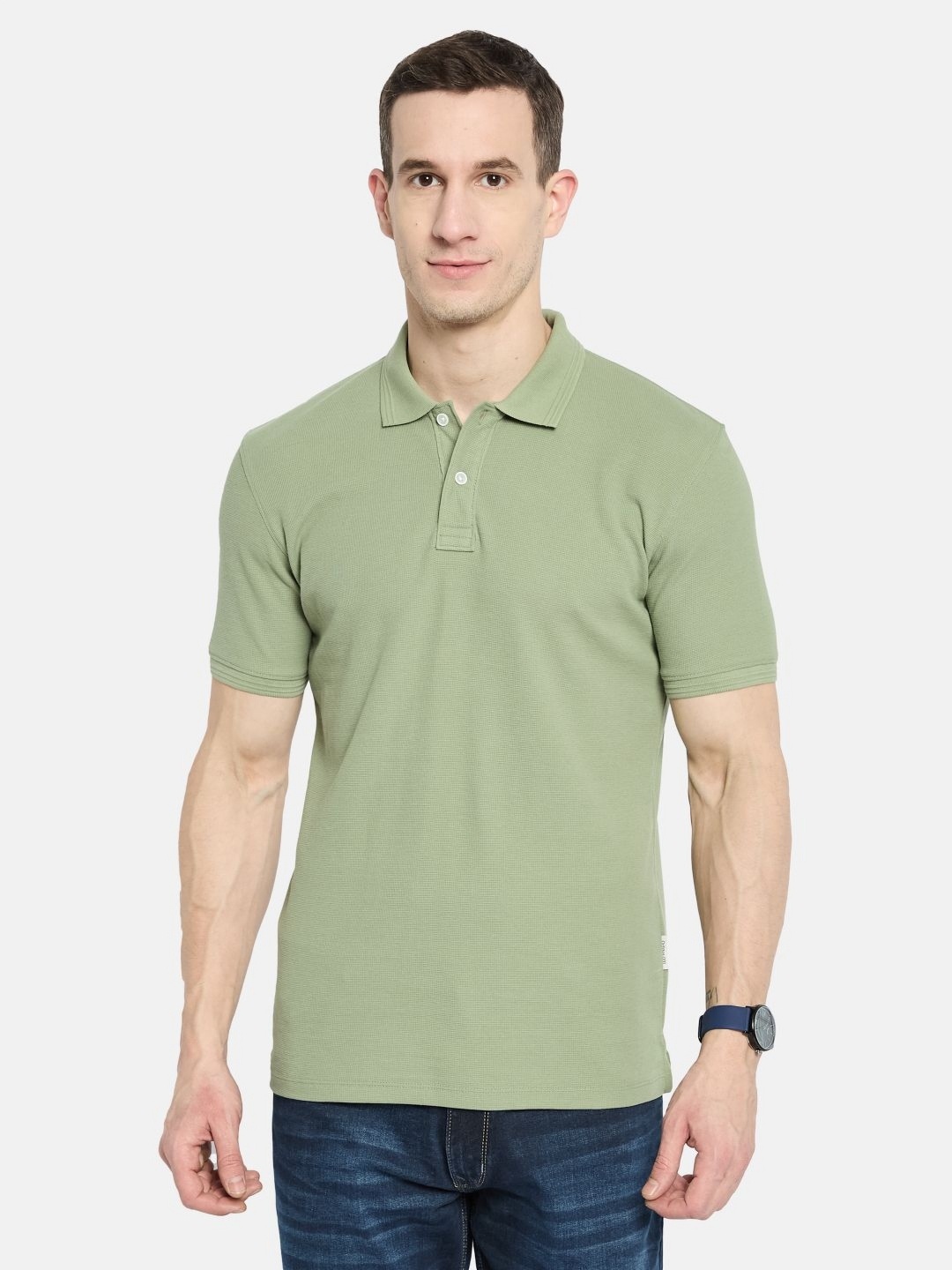 

Octave Men Polo Collar T-shirt, Olive