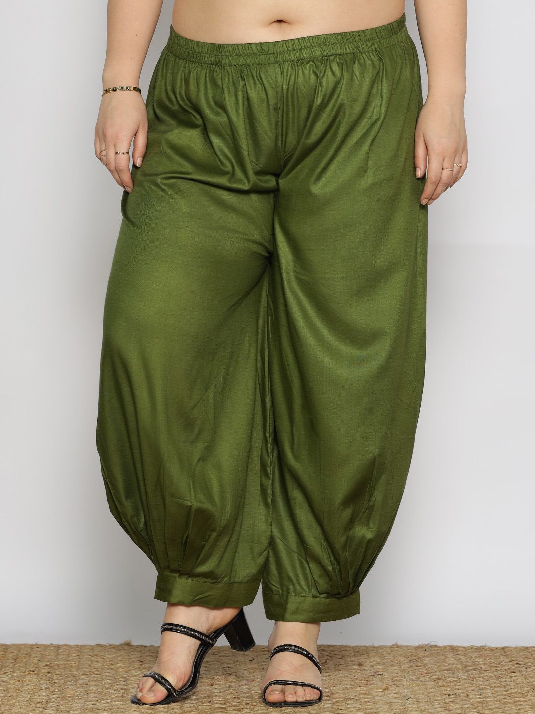 

LetsDressUp Women Loose Fit Viscose Rayon Salwar, Green