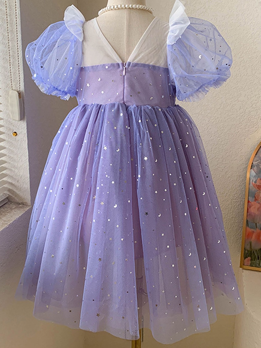 

LULU & SKY Polka Dot Fit & Flare Dress, Purple
