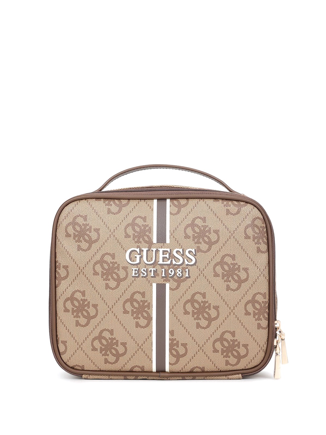 

GUESS Printed Structured Handheld Bag, Beige