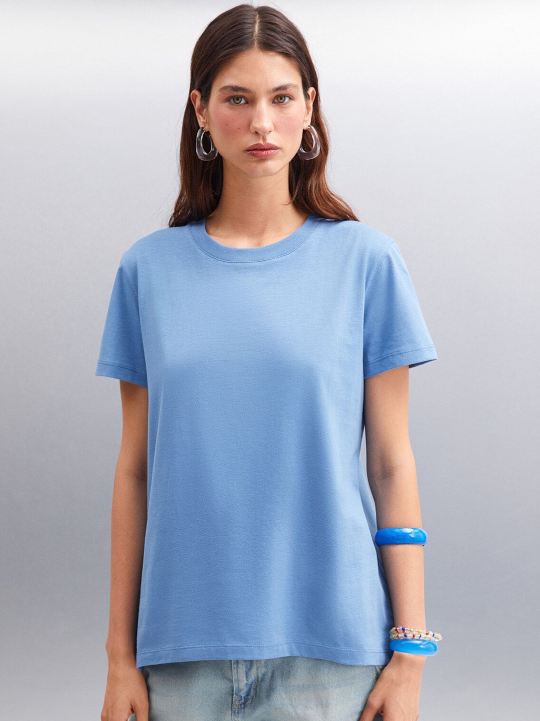 

GRIMELANGE Women Pockets T-shirt, Na