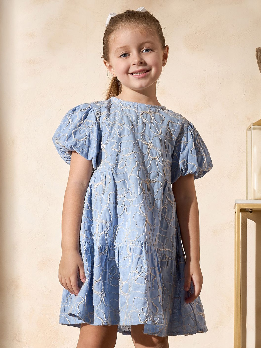 

max Ethnic Motifs Print A-Line Dress, Blue